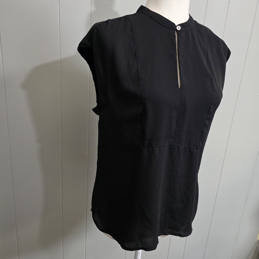 J. Crew Cap Sleeve Crepe Black Top Size Sp - Picture 4 of 12